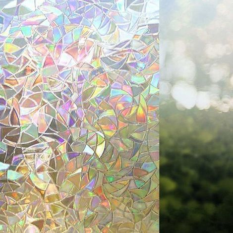 Fensterfolie – Statisch haftende Sichtschutzfolie – 3D-Regenbogeneffekt – 45 x 200 cm – Für Glasfenster oder -türen (1/5)