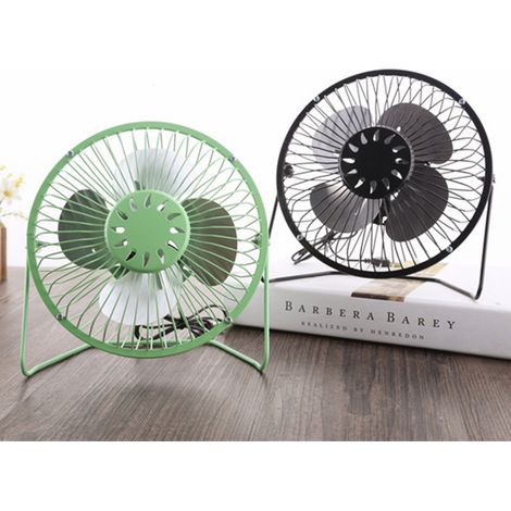 Mini ventilateur de bureau 4 pouces, rechargeable par USB, en métal, petit ventilateur de refroidissement personnel noir (1/5)