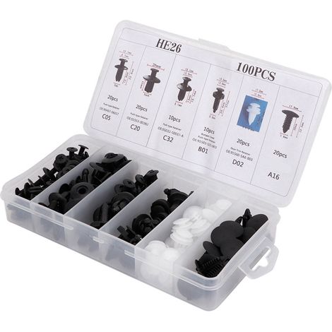 Kit de sujetadores de remaches para tarjetas de visita, parachoques de coche Universal, 100 Uds. (1/5)