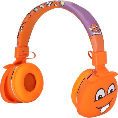 YLFASHION Kinderkopfhörer, orangefarbenes Cartoon-Design, Geräuschunterdrückung, ideal zum Lernen und Reisen. (1/5)
