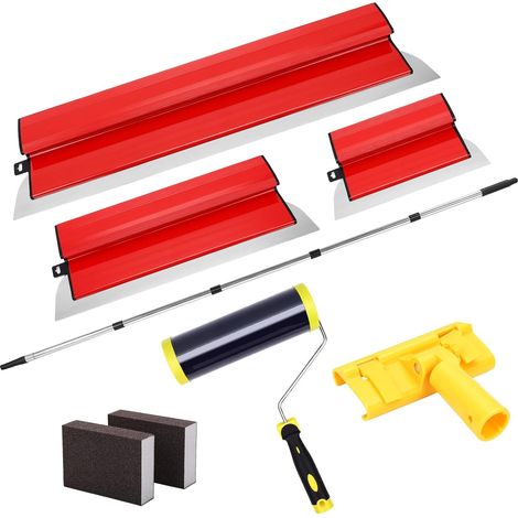 Skimming Blades Set, Ensemble de Lames à Lisser en Acier Inoxydable avec Poignée d'Extension, Rouleau a Enduire Placo et Lame pour Lissage des Profils (25cm+40cm+60cm) (1/5)