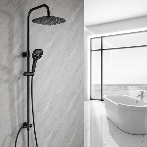 Duschsystem ohne Armatur mit 25cm Regendusche, 3 Strahlarten, höhenverstellbar (1/5)