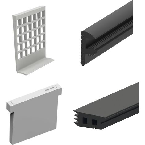 ECONOMY Dichtungsset für Bodenprofile 5000, Glasstärke 12,76 mm,Kunststoff/Gummi