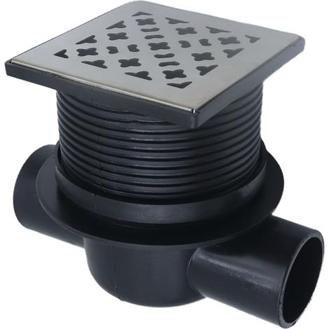 Ubric Caniveau de sol horizontal monocouche en PEHD, caniveau de sol étanche à haute étanchéité en acier inoxydable (50 mm) avec drainage latéral en acier inoxydable (1/5)