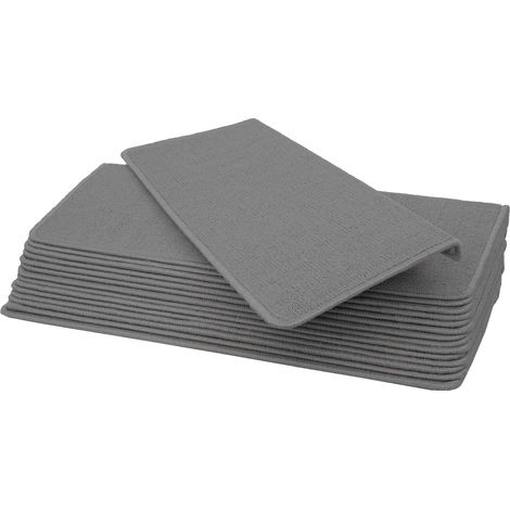 [NON UTILIZZATO] Tappetini per scale autoadesivi rettangolari HHG-585 15 pezzi 65x25cm grigio