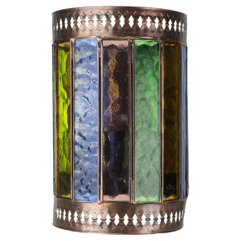 FAB 125761002 Lampada da parete Artesanal Casablanca 1xe27 Marrone / colori 25x16d