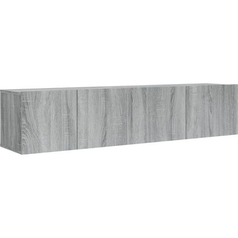 Conjunto de muebles mueble buffet TV televisión salón dormitorio salón 2 piezas sonoma madera contrachapada gris 020024457