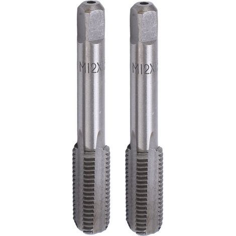 2Pcs Taraud à Flûte Droite Taraud à Flûte à Main Métrique en Acier Haute Vitesse Outil de Taraudage à Vis Standard M12x1,5 (1/5)
