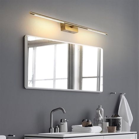 Moderne LED Salle De Bain Vanité Applique Murale Miroir Avant LumièRe Applique Murale Pour Chambre éTude Maquillage Miroir Lampe Or Applique Murale éClairage Nordique (100CM) (1/5)