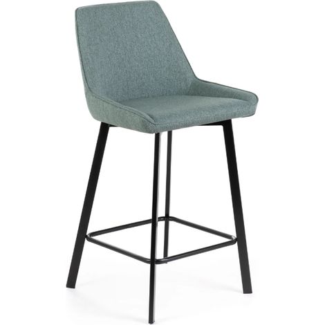Fynn, Set di 2 sgabelli in tessuto acquamarina (50cm X 44cm H. 94cm) (1/5)