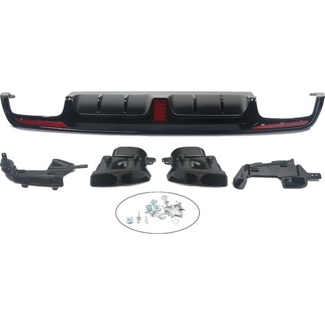 Diffuseur de pare-chocs arrière, look style BRABUS, fonction lumière LED, comme indiqué (1/2)