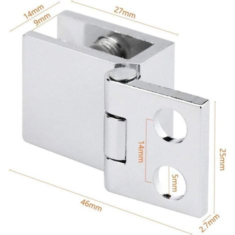 Cerniere per ante in vetro – Set di 4 cerniere con bloccaggio integrato, apertura a 0°, compatibili con vetro da 5 mm, per cucine, vetrine e box doccia.