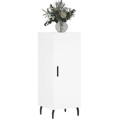 Meuble Rangement Cuisine 34,5x34x90 cm - Buffet Bas en Bois d'Ingénierie Blanc pour Salon et Entrée (1/5)