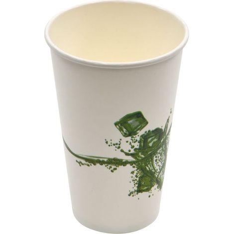 Gobelet en carton blanc avec motif glaçons pour boisson froide - 1000 unités - Betik