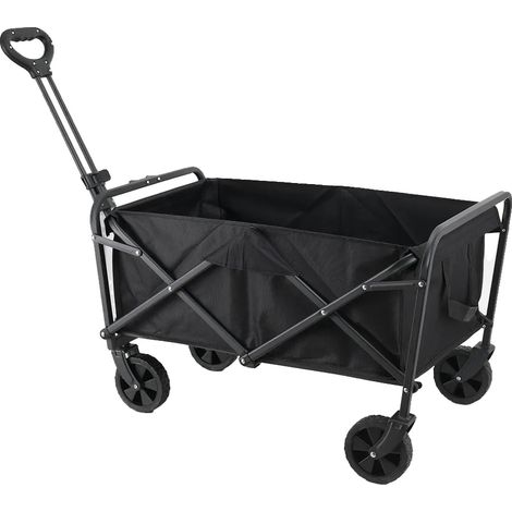 Carro utilitario plegable, capacidad de carga máxima 80 kg, dimensiones 75 x 50 x 67-91 cm, asa ajustable 67-91 cm, robusto armazón de acero, ruedas todoterreno. (1/5)
