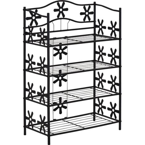 Scaffale in metallo nero a 4 ripiani 59,5 x 30 x 92 cm MODENUIT (1/5)