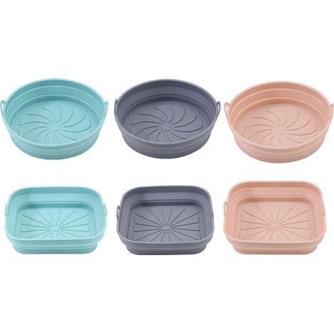 Set di 6 cestelli in silicone per friggitrice ad aria, contenitori in silicone per friggitrice ad aria, accessori per friggitrice ad aria, forno a microonde (1/5)