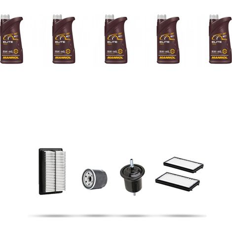 Kit tagliando 4 FILTRI e 5L OLIO compatibile con Hyundai Santa FE I 2.7 v6 127kw dal 2000 (1/5)