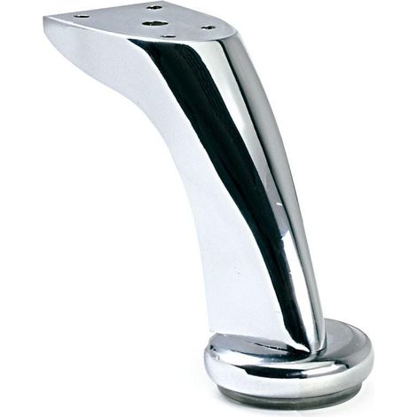 Q&Q pata metal cloe h95 cromo , La PATA METAL CLOE H95 CROMO es una pata de mueble o sofá de metal con un acabado en cromo y una altura de 95 mm. (1/2)