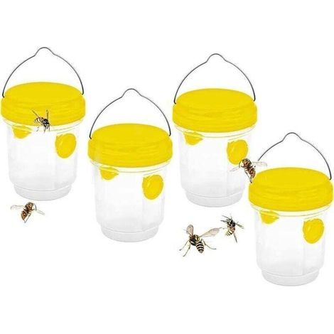 Piege Frelon Asiatique,Piege A Guepes Et Frelons Exterieur À Suspendre,Kit Piege A Frelon pour Bouteille Plastique Interieur, Piege Moustique, Mouche, Moucheron ,4PC