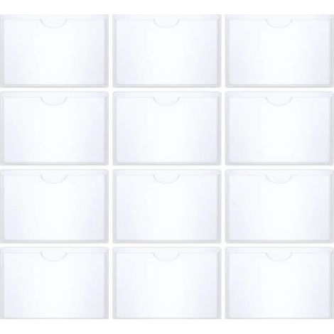 Lot de 12 Porte Carte Handicapé Pare-Brise - Étuis Autocollants Transparent de 6x9cm - Supports de Carte Réutilisables (1/4)