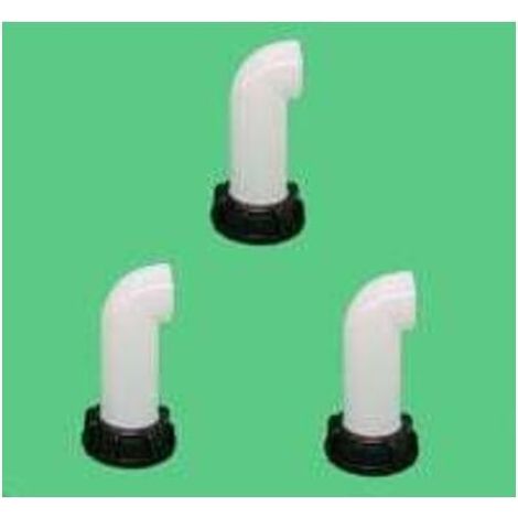 Lot de 3 Buse de RéServoir Deau Valve IBC Rallonge de Cuve, Extension Deau de Pluie Buse d'Extension Buse de Tuyau Adaptateur Universel pour Raccord Robinet Cuve IBC(sortie du fil 60 grossière à 90 d (1/5)