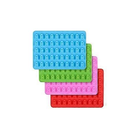 Bären-Süßigkeitenformen, multifunktionale, antihaftbeschichtete Premium-Silikonformen mit leichtem Herauslösen für Gummibärchen, Pralinen, Eiswürfel (4er-Set) (1/5)