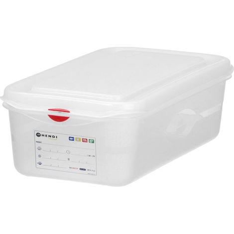 Contenitore per alimenti GN 1/3 con etichetta e coperchio, 4 l, 325x176x100 mm (1/3)