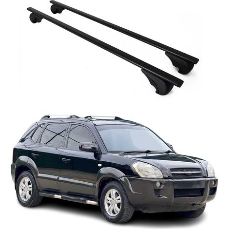 OMAC Dachträger Querträger für Hyundai Tucson I 2005-2009 – Abschließbar – Max. 75 kg – 2 Stangen Stahl Schwarz (1/5)