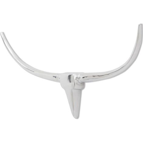 Décoration murale tête de taureau, aluminium argenté, 96 cm (1/5)