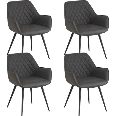 Set mit 4 industriellen Esszimmerstühlen Cara Anthrazit mit (1/5)