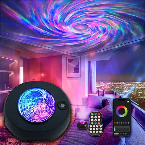 Veilleuse étoilée 3W USB - Effet aurore tourbillonnant, galaxie et laser, enceinte Bluetooth (1/5)