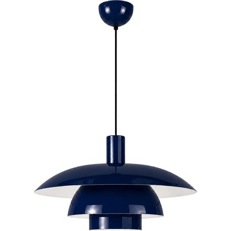 Lampe suspendue en métal "Layer" - 45 x 45 cm - Bleu Marine (1/4)
