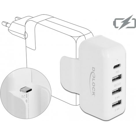 Delock Adaptador para fuente de alimentación Apple con PD y QC 3.0