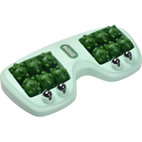 Rouleau de massage pour les pieds en cas de fasciite plantaire, double rouleau de massage, appareil de massage par acupression pour la relaxation, outil de réflexologie pour soulager la pression (vert