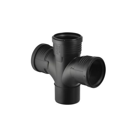 Geberit Silent-PP Derivazione a curva 87,5° doppia, DN 100 / 100 / 70, 390.567.14.1 (1/2)