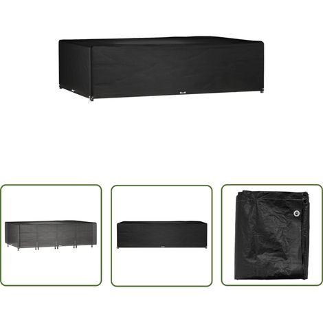 The Living Store Housse de salon de jardin 16 œillets 325x205x90cm rectangulaire - Housses De Meubles D'extérieur - Housse De Jardin - Protection Mobilier Extérieur - Housse Rotin - Housse Anti Uv (1/5)