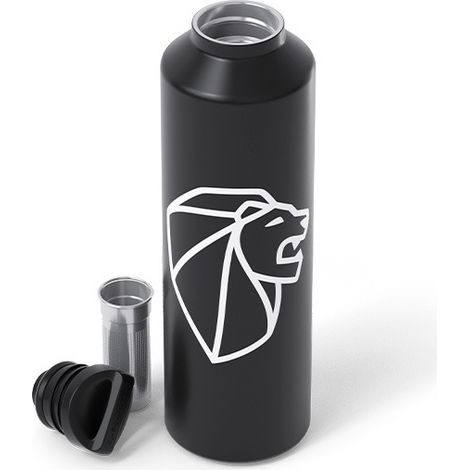 Tivoly – Bouteille isotherme Monbento-Peugeot 50 cl – Infuseur intégré – Conserve boissons 12h – Hermétique – Inox noir – Edition Limitée