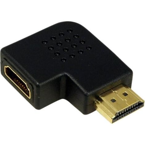 Adaptateur HDMI femelle HDMI prise male 90o - Noir