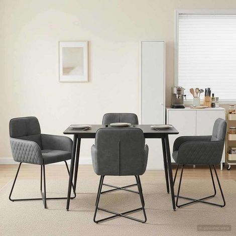 vidaXL Sillas de comedor 4 uds. Terciopelo Gris oscuro (1/5)