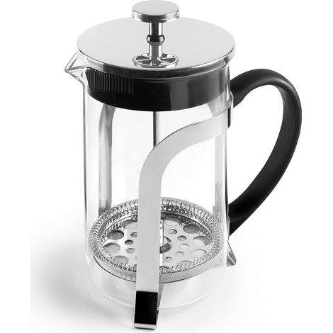 Cafetera de émbolo, 600 ml, acero borosilicato y acero inoxidable 18/10.