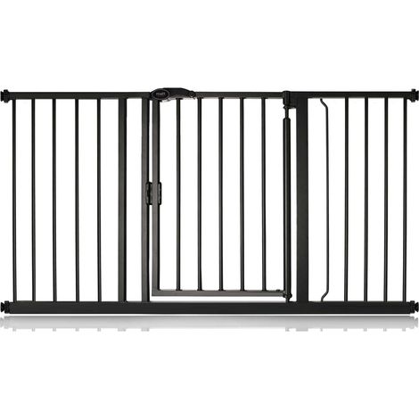 Bettacare Auto Close Pet Gate, 139.8cm - 146.8cm, Matt Black, Pressure Fit Stair Gate for Dog & Puppy