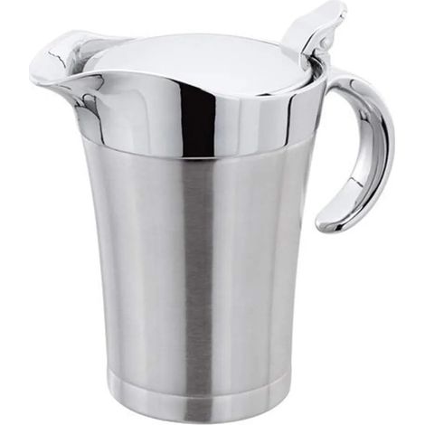 Saucière à double paroi avec couvercle à charnière, idéale en acier inoxydable (750 ml) (1/4)