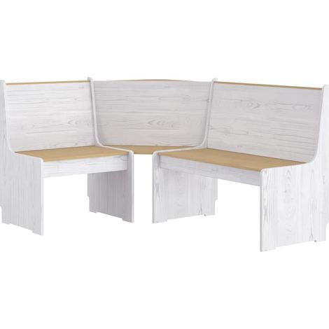 Banc d'angle de jardin 151 cm Banquette de Jardin - Mobilier de jardin Bois de pin solide Marron miel et blanc BV321587 - BonneVie (1/3)