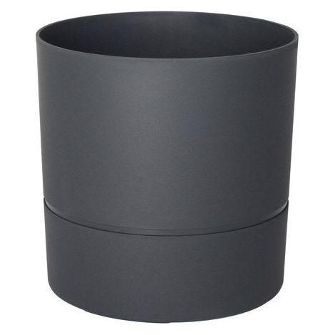 Macetero Aquaduo Polipropileno Redondo Diam.24,3 Cm Gris Antracita EDA