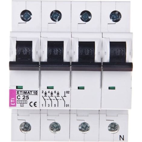 Disjoncteur 3P+N C 25A 10kA AC ETIMAT10 002136718