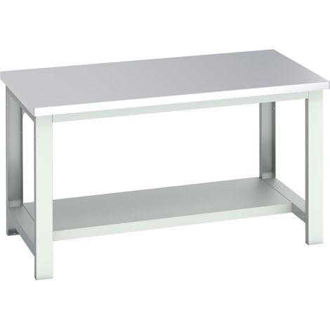 Bott 41004172.16V Cubio Bench with Half Shelf, Stainless Steel Clad Top 1500 x 900mm