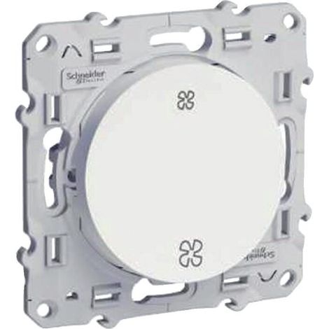 Schneider Electric – Interrupteur rupteur VMC blanc sans position arrêt – Montage à vis – Pour ventilation mécanique contrôlée – Compatible avec systèmes domotiques