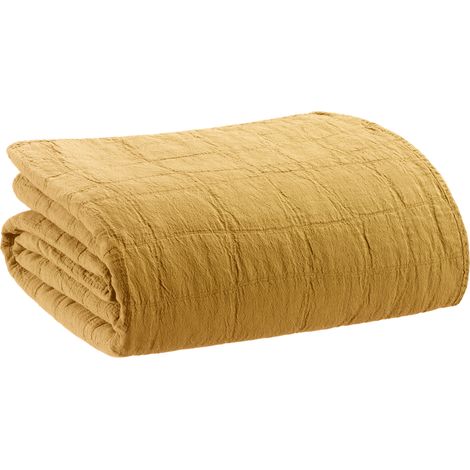 VIVARAISE - Jeté de lit Vivaraise Titou - 260 x 260 cm en coton recyclé (50%) et coton