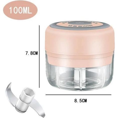 Hachoir à légumes électrique,broyeur,hachoir à viande,mini presse,presse-purée,gadgets de cuisine USB,100ml- 105-Pink100ml